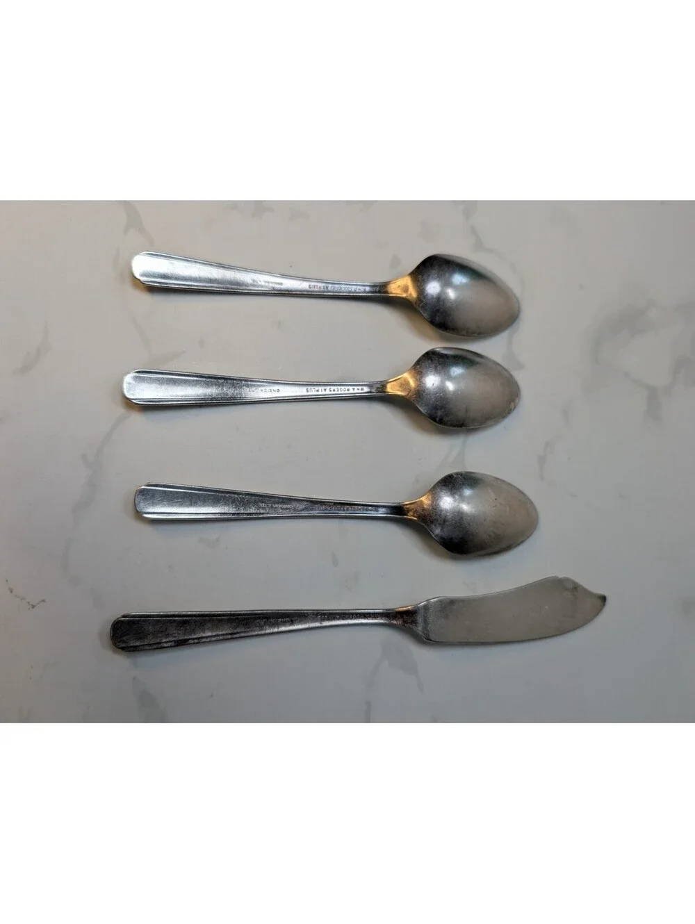 Wm A Rogers Margate 1938 Silverplate Teaspoons Set of 3 + Master Butter Knife